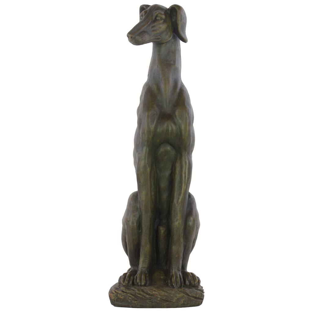 Espresso Brown Fiberstone Sitting Greyhound Dog