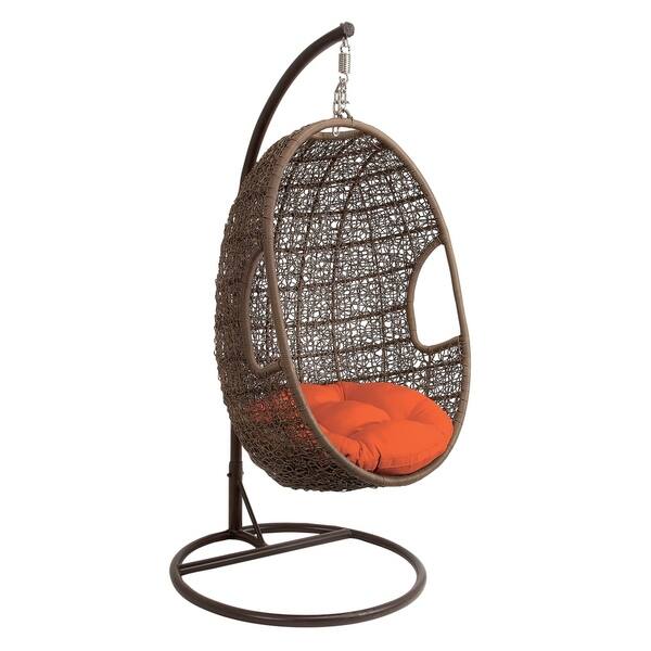 Modern 80 X 36 Inch Brown Suspended Wicker Pod Chair By Studio 350 Overstock 9684781