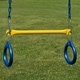 preview thumbnail 2 of 5, Swing-N-Slide Ring and Trapeze Combo - Yellow Bar with Blue Rings - 19" W x 28"L - 19" W x 28"L