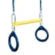preview thumbnail 3 of 5, Swing-N-Slide Ring and Trapeze Combo - Yellow Bar with Blue Rings - 19" W x 28"L - 19" W x 28"L