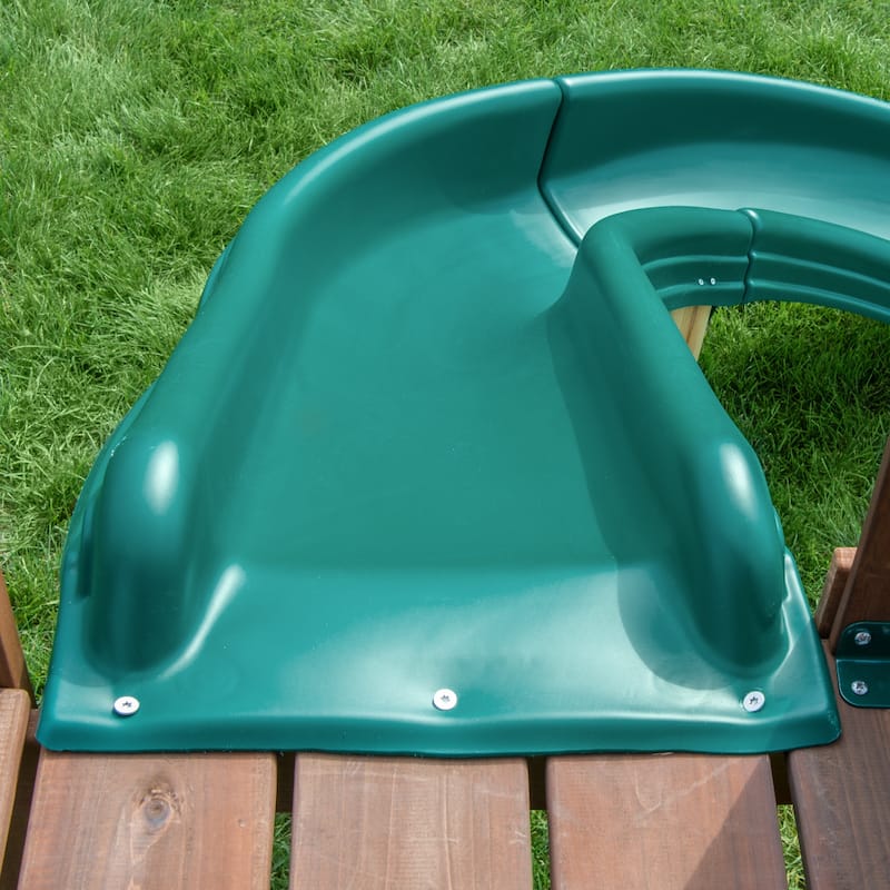 Swing-N-Slide Side Winder Slide - Green - Mounts to 48" to 60" Platforms - 78" L x 63" W x 7.25" H
