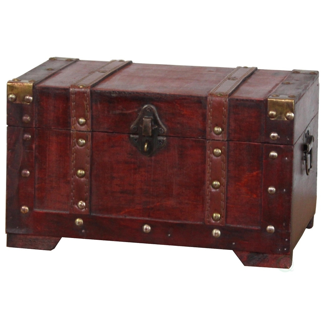 Antique Style Small Wooden Trunk Antique Cherry eBay