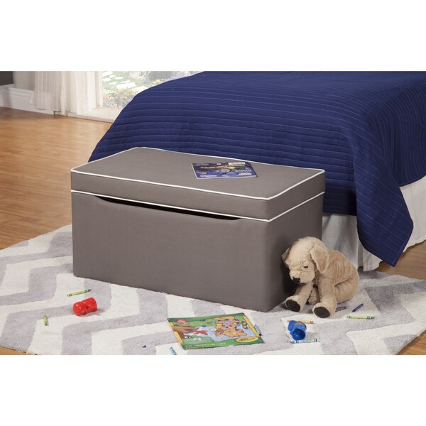 HomePop Grey Storage Bench