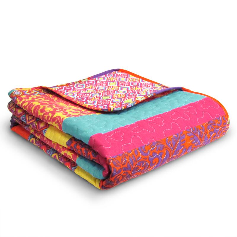 The Curated Nomad La Boheme Striped Quilted Throw