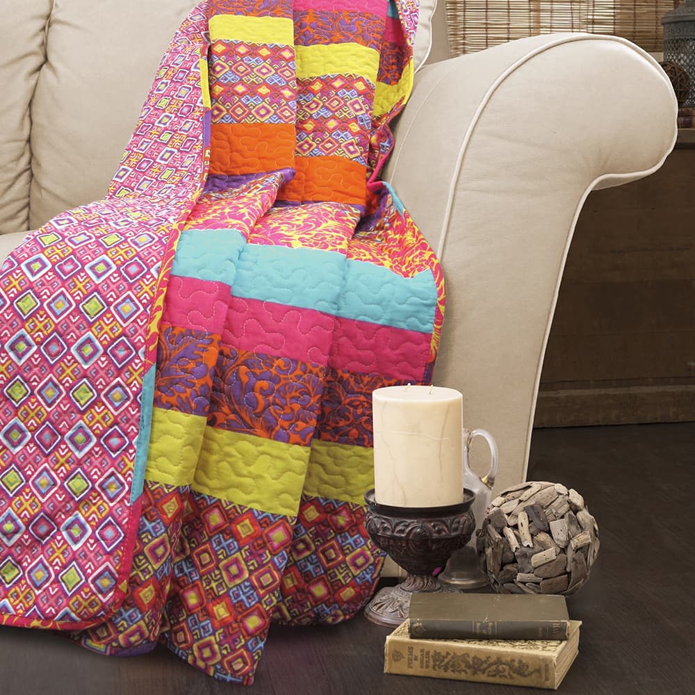 The Curated Nomad La Boheme Striped Quilted Throw