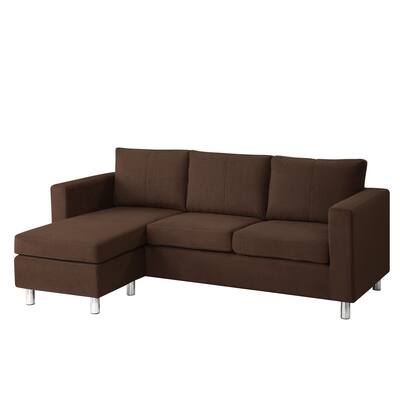 Dorel Living Small Spaces Chocolate Microfiber Sectional Sofa