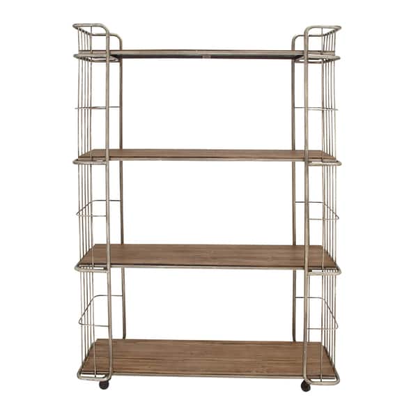 Metal and Wood Rolling Shelf - Bed Bath & Beyond - 9687984