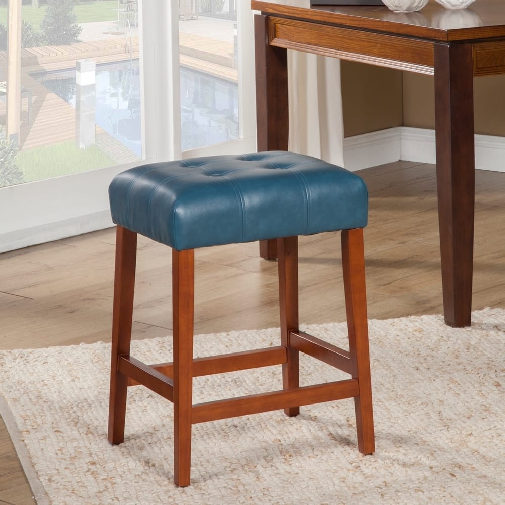 HomePop Tufted Faux Leather 24" Counter Stool - 24 inches