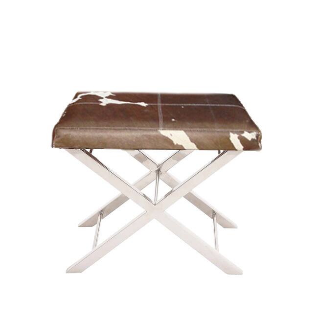 Horizon Artisan Cross Stool Choco / White Hide