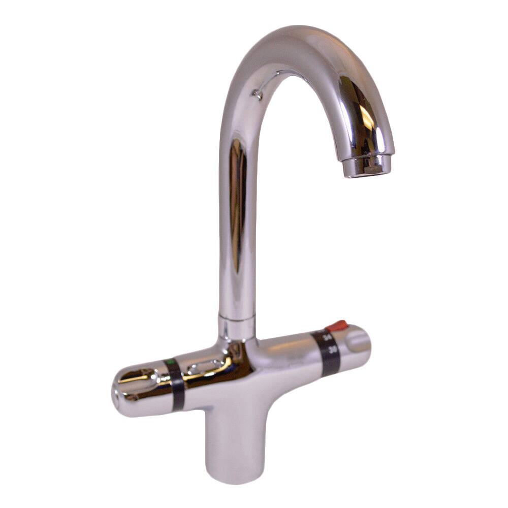 New Elegant Chrome Dual-knob High-arch Spout Kitchen Faucet
