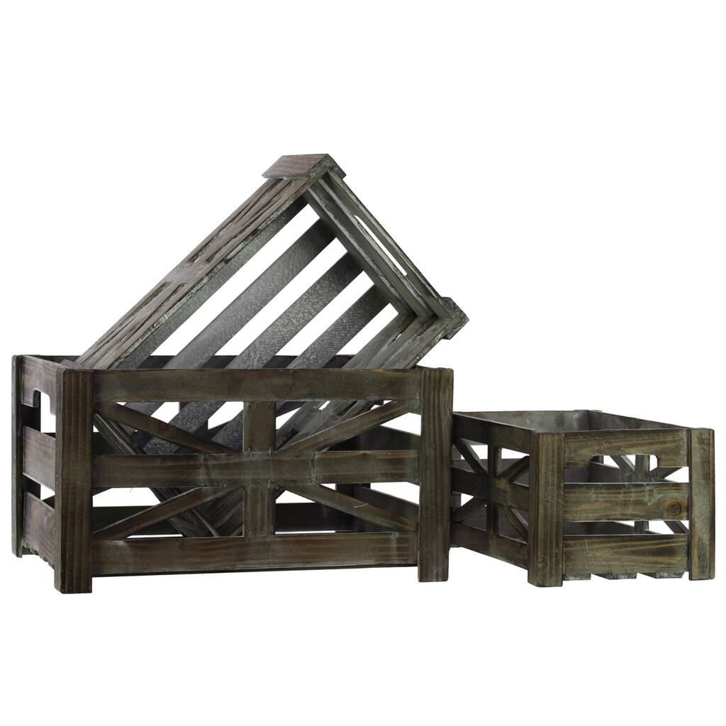 Tinted Wooden Storage Box (Set of 3)