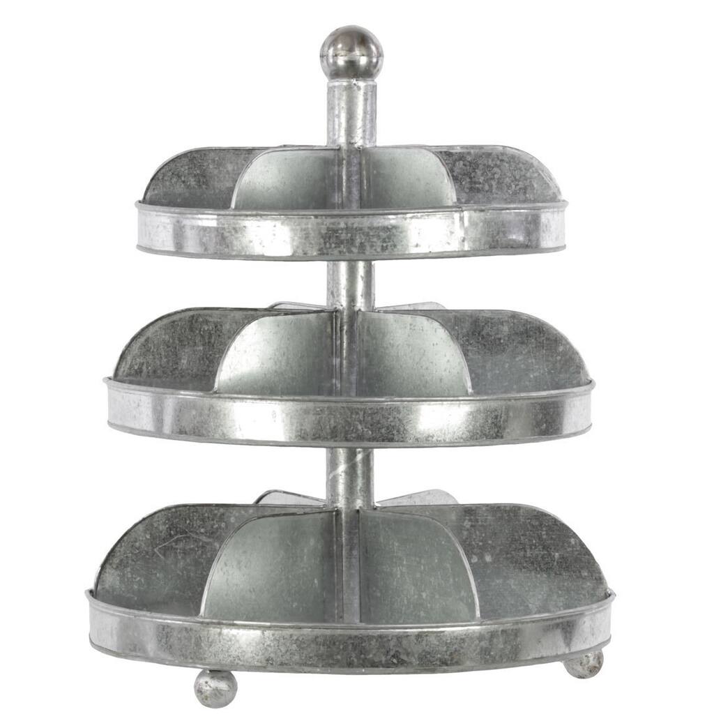 Urban Trends Collection Galvanized Zinc 3-tier Storage Organizer