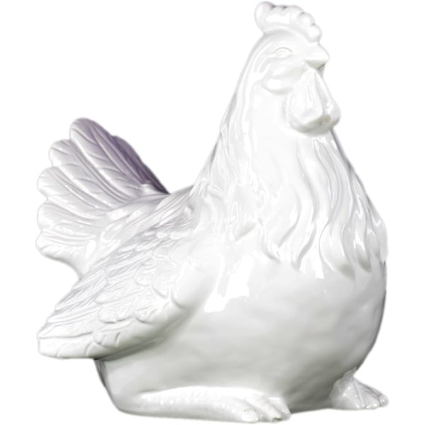 Gloss White Ceramic Chicken