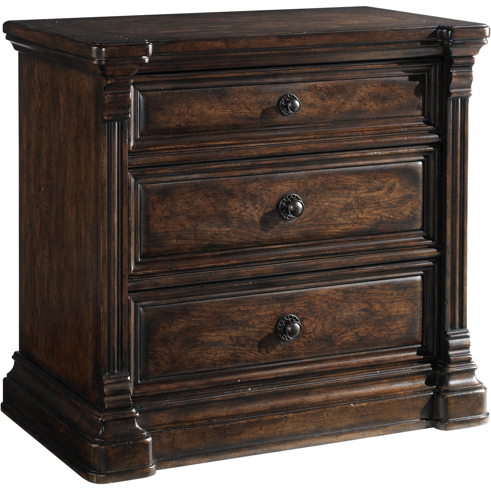 Shop Oak 3drawer Nightstand Free Shipping Today Overstock 9691009