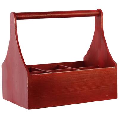 Crimson Red Wood Milk Rack with Handle and 6 Slots
