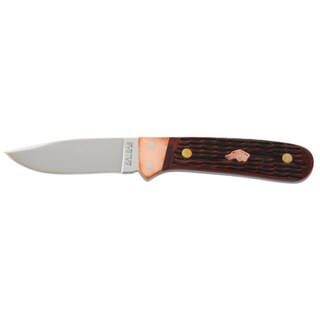 Ka-Bar Coppersmith 7.75-inch Trailing Point Hunter Knife with Leather Sheath