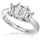 preview thumbnail 2 of 3, Annello by Kobelli 14k White Gold 1 5/8ct Emerald-cut Moissanite Three-Stone Engagement Ring