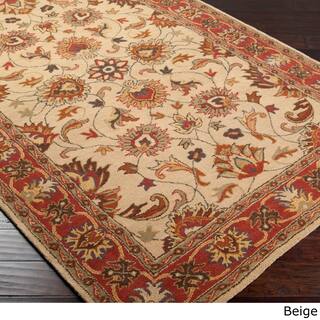 Red Wool 5x8 6x9 Rugs For Less Hand Tufted Nia Traditional Wool Area Rug 5 X 8