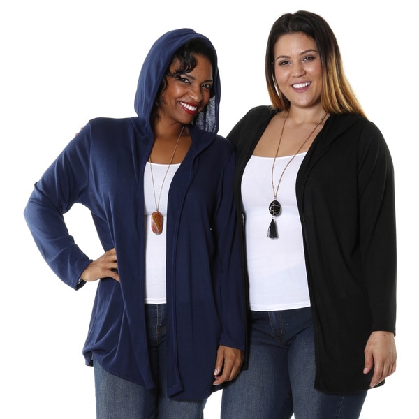 Hadari Womens Plus Size Hoodie Cardigan (Set of 2)  