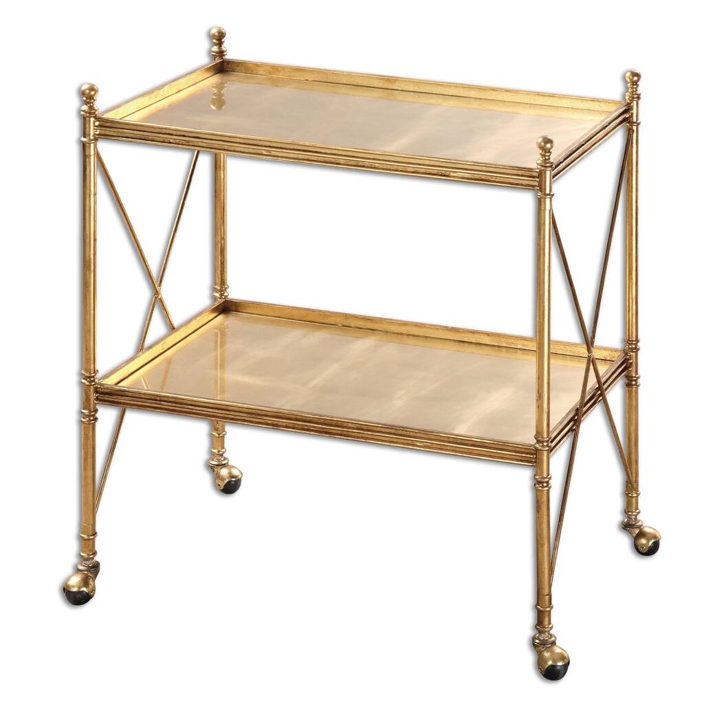 Uttermost Amaranto Gold Serving Tea Cart