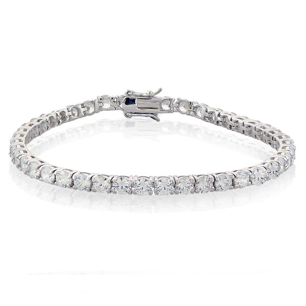 ICZ Stonez Silvertone 18ct TGW Cubic Zirconia Bracelet