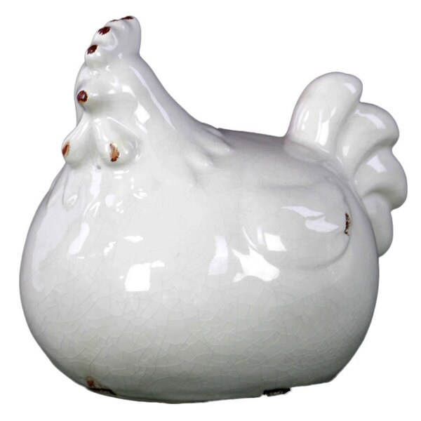 White Ceramic Rooster Free Shipping Today Overstock 16870980