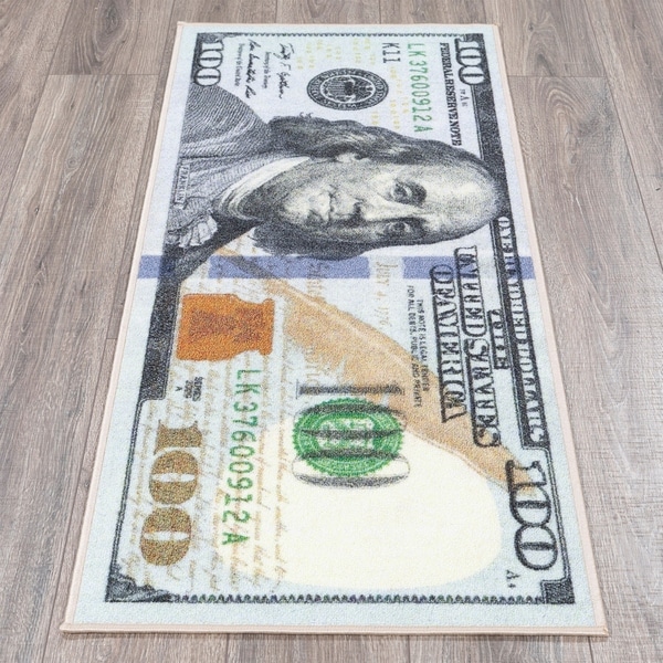 Ottomanson Siesta 100 Dollar Bill Design Runner or Area Rug