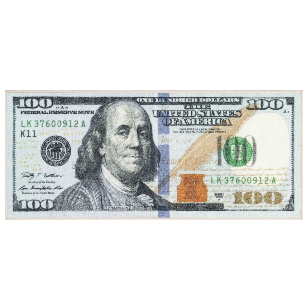 Hundred Dollar Bill Benjamin Franklin Design Modern Runner Rug 22/' by 53/' Carpet