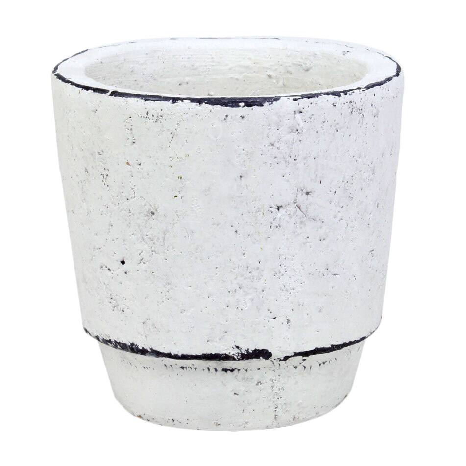 Cement Fleur Small White Pot