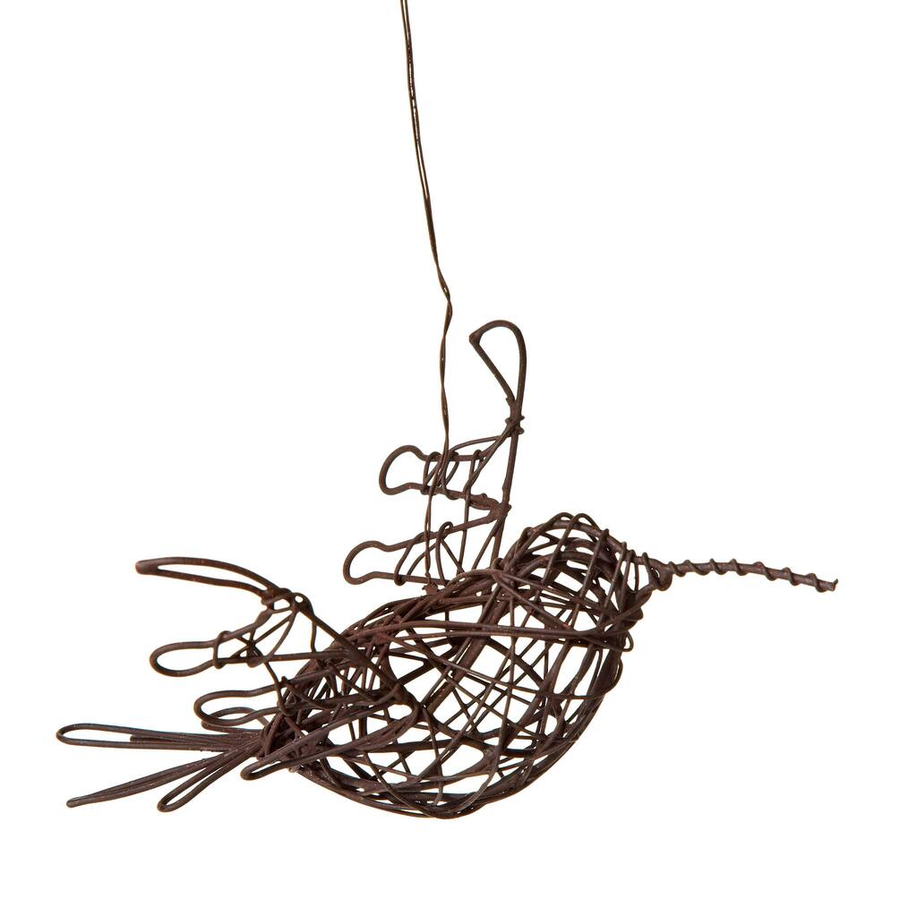 Assorted Wire Hanging Humming Bird Sculptures (Set of 8)
