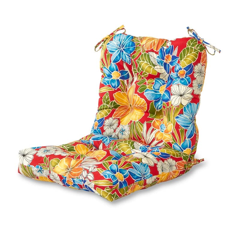 Aloha Floral 42 x 21-inch Outdoor Seat/Back Chair Cushion (Cushion Only) - Aloha Red