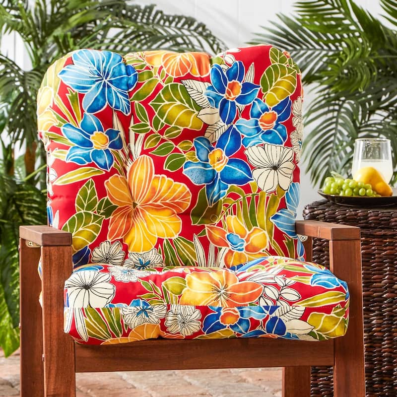 Aloha Floral 42 x 21-inch Outdoor Seat/Back Chair Cushion (Cushion Only)