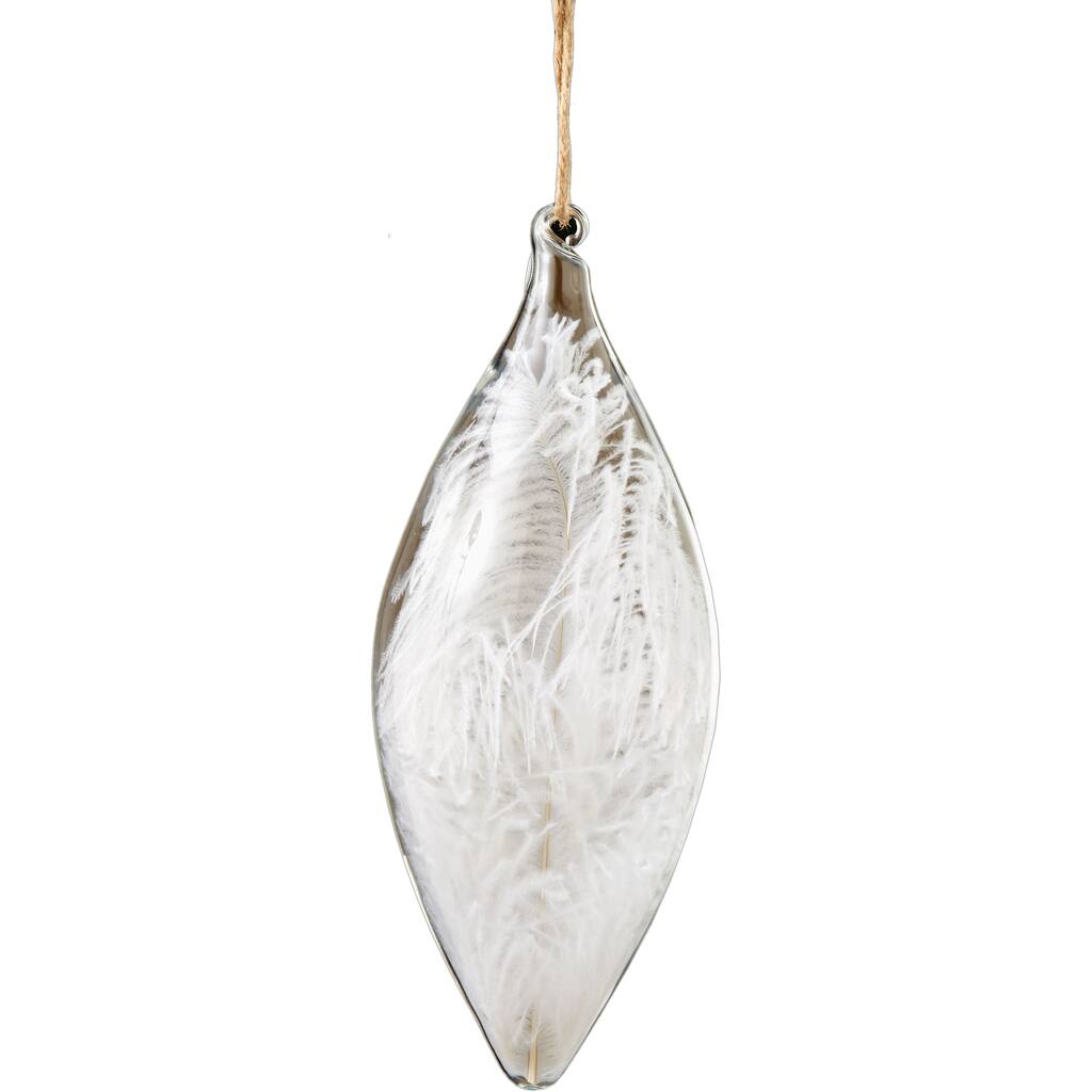 Glass 8.5-inch Feather Quill Ornament