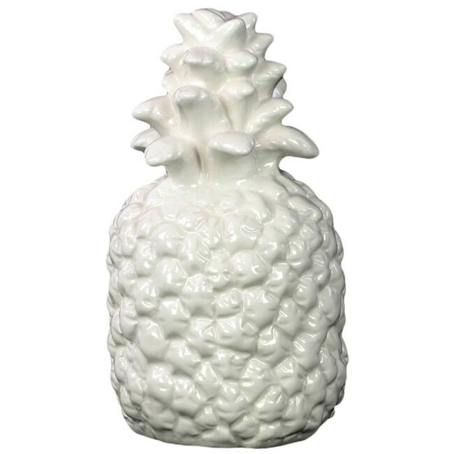 Gloss White Ceramic Pineapple