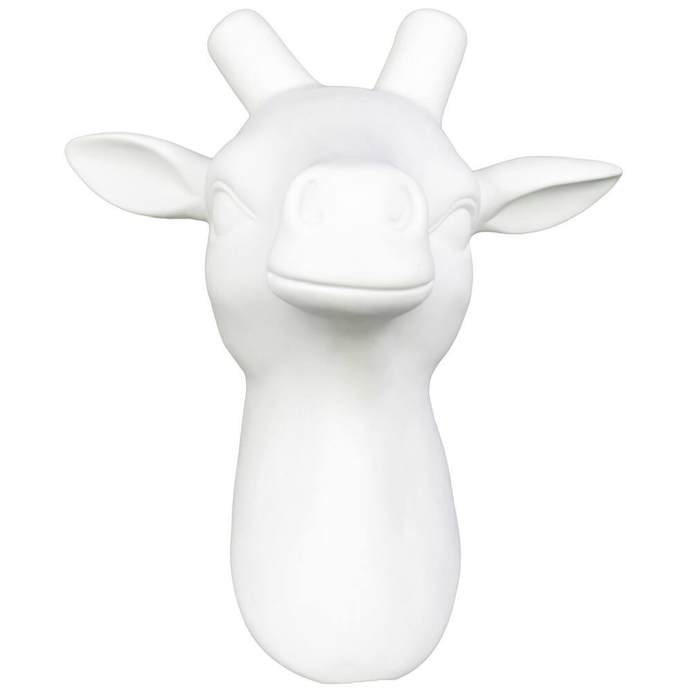 White Porcelain Wall Mount Giraffe Head