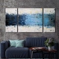 'Wake Up ' Hand-painted 3-piece Gallery-wrapped Canvas Art Set