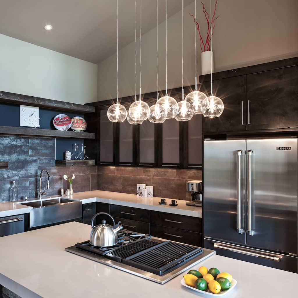 Starburst Linear Chrome 8-Light Metal Pendant