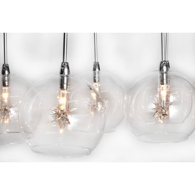 Starburst Linear Chrome 8-Light Metal Pendant