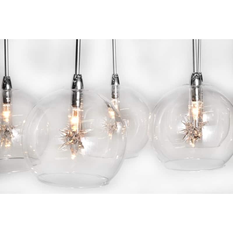 Starburst Linear Chrome 8-Light Metal Pendant