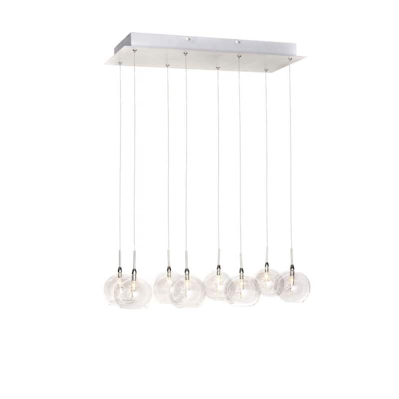 Starburst Linear Chrome 8-Light Metal Pendant
