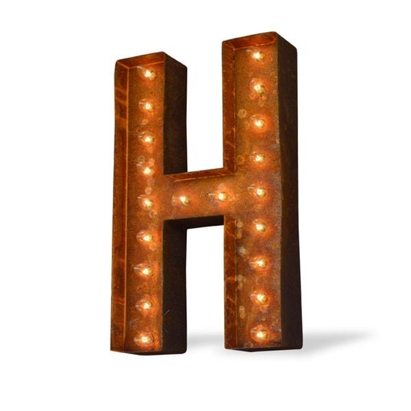 Letter H Rust finish Iconic Marquee Sign   16871671  