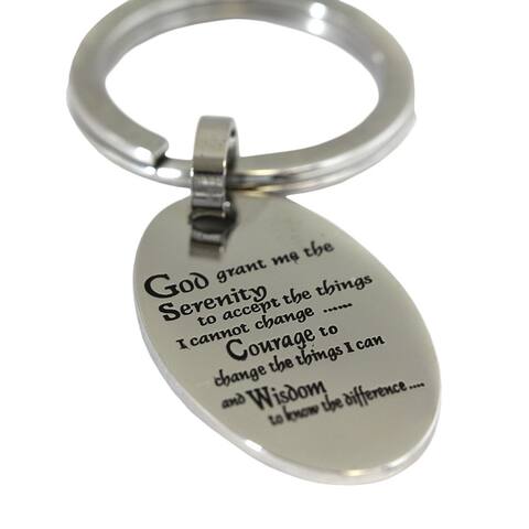 Stainless Steel Serenity Prayer Key Chain