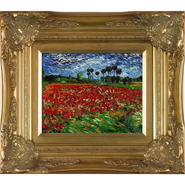 Vincent Van Gogh Field of Poppies Hand-painted Framed Canvas Art. Opens flyout.