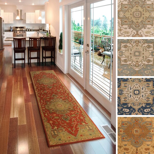 Hand-tufted Misty Traditional Wool Area Rug - 3' x 12'