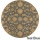 preview thumbnail 70 of 93, Handmade Trajan Persian Traditional Wool Area Rug 4' Round - Teal - Runner/Round
