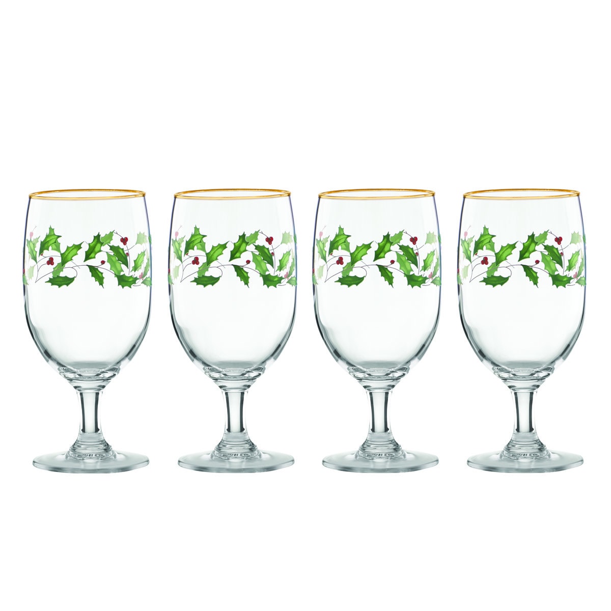 Lenox Holiday Decal Set of 4 Martini Glasses