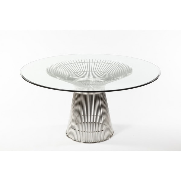 Hans Andersen Home Fishburne Round Glass Dining Table - Silver