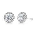 2ct TDW Round Halo Diamond Stud Earrings (F-G, I1)