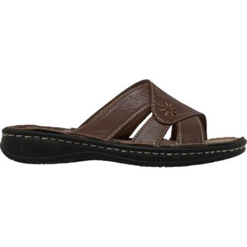 Women's Shaboom Band Slide Sandal Brown Leather - Free Shipping On ...