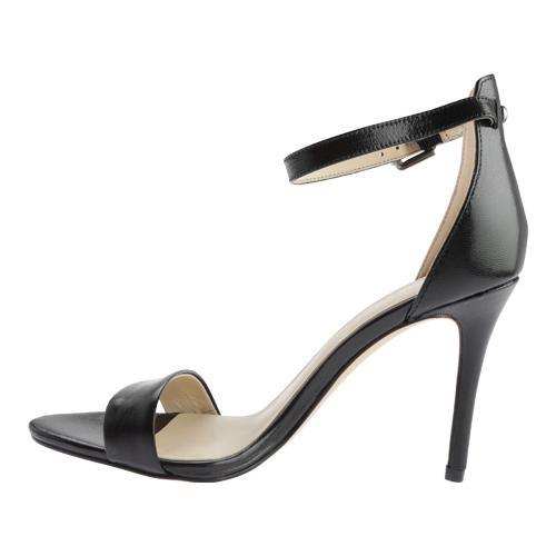 Women's Nine West Mana Sandal Black Leather - 18100664 - Overstock.com ...